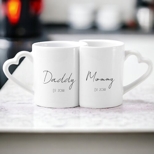 New Parents Personalized Established Year Coffee Mug Set
