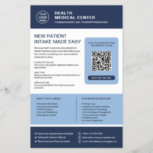New Patient Intake QR Healthcare Clinic Flyer