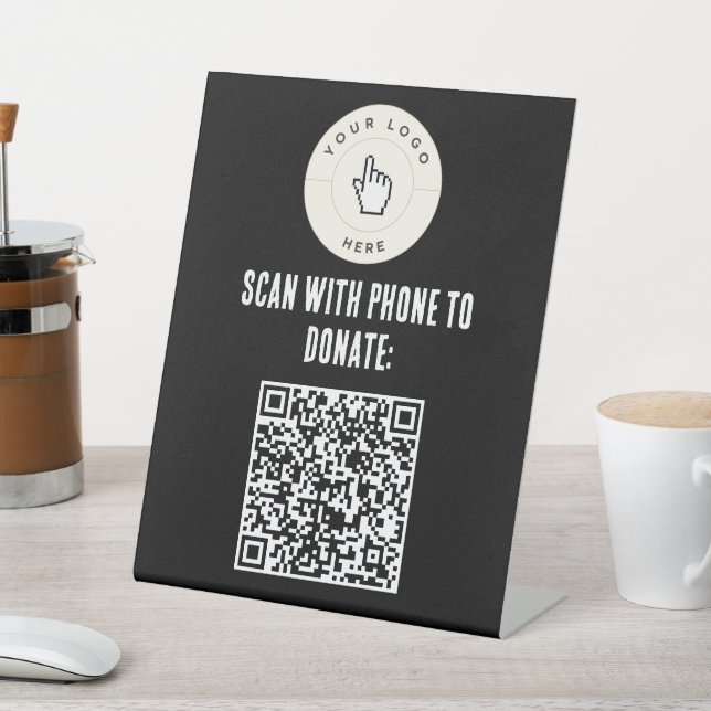 NEW! Pedestal Sign - 8" X 10" - QR Code Donate (In SItu)