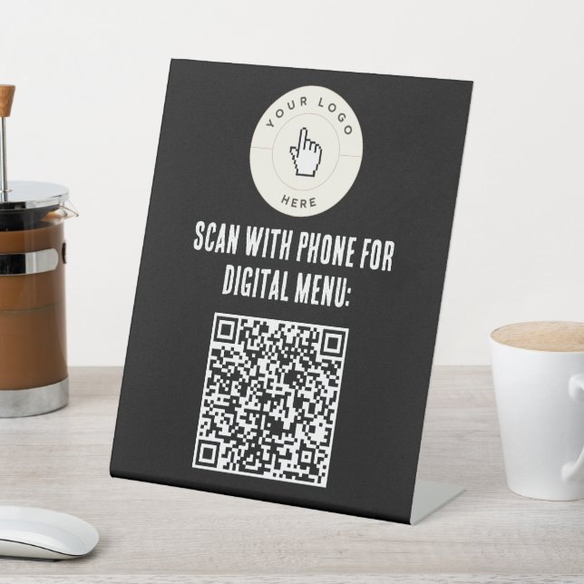 NEW! Pedestal Sign - 8" X 10" - QR Code Menu (In SItu)