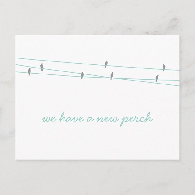 New Perch Change of Address Postcard Teal (Front)