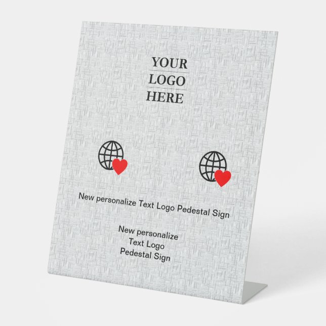 New personalize Text Logo Pedestal Sign (Front)
