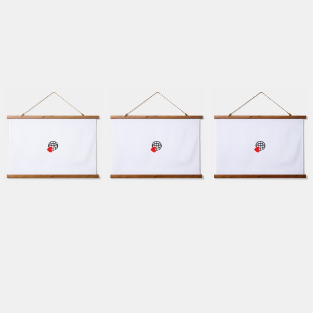 New personalize Text Logo Wood Topped Wall Tapestr Hanging Tapestry (Triple)