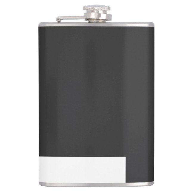 New Personalized a black and white photo of a cloc Flask (Front)