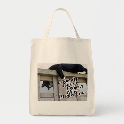 New Perspective Encouragement Cat Photo Art Tote Bag