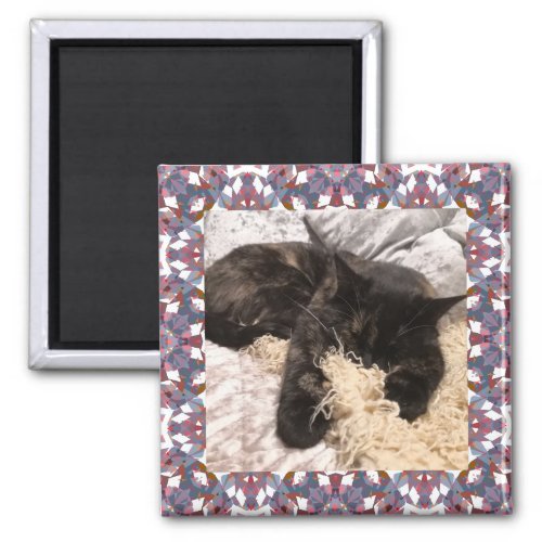 New Pet Brown Gray Christmas Square Frame Magnet