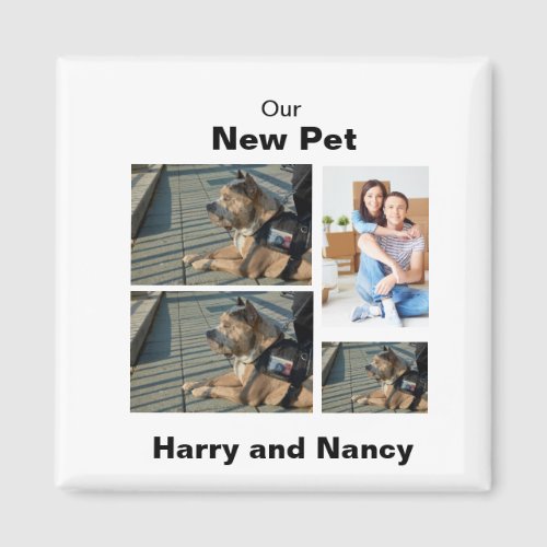 New Pet custom 4 Photo Collage  Magnet