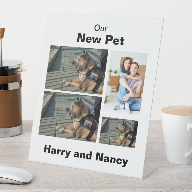 New Pet custom 4 Photo Collage Pedestal Sign (In SItu)