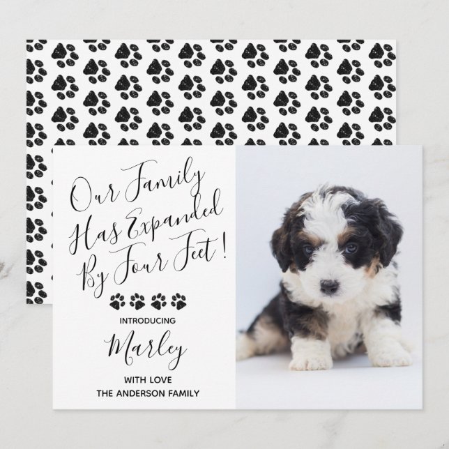 New Pet Dog Puppy Announcement (Front/Back)