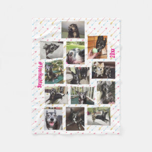 New Pet or Baby Photo Collage Personalized Fleece Blanket