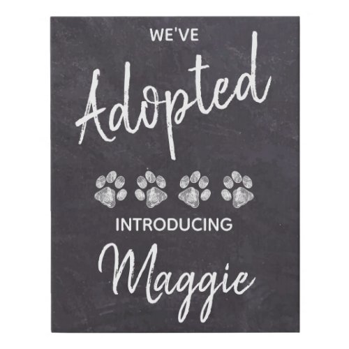 New Pet Weve Adopted Puppy Dog Announcement Sign
