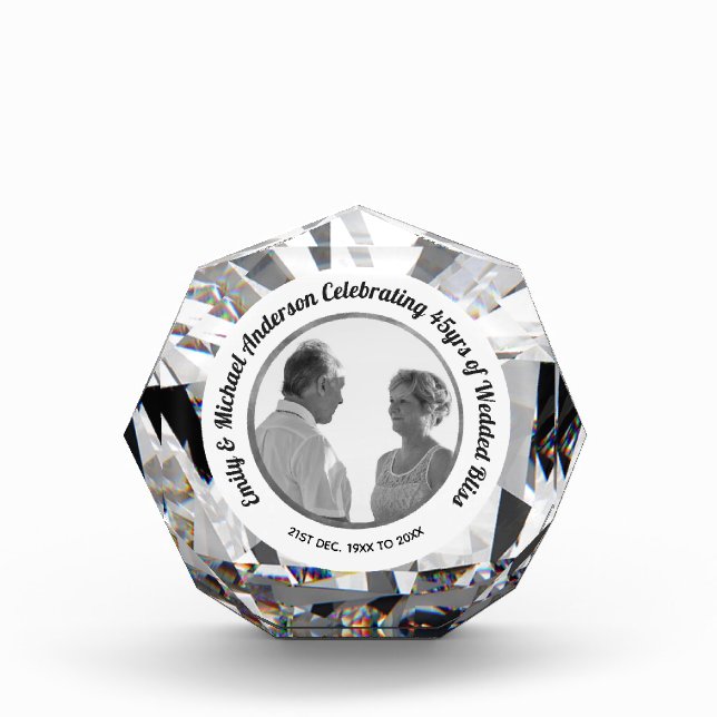 NEW PHOTO Wedding Anniversary Gem Award ANY YRS (Front)
