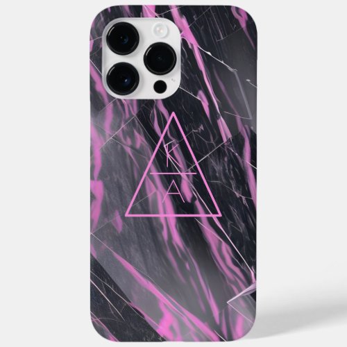 New Pink Black Marble Monogram Iphone Pro Max 14 Case_Mate iPhone 14 Pro Max Case