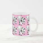New Pink Black &amp; White Cow Coffee Cup Glass Mug at Zazzle