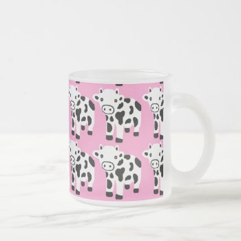 New Pink Black & White Cow Coffee Cup Glass Mug by kidssportsfunstuff at Zazzle