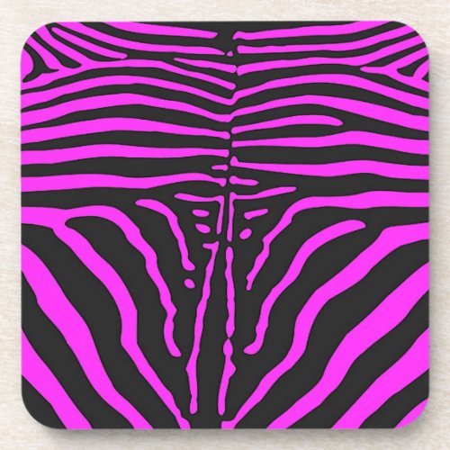 New Pink Black Zebra Print accessories _ customise Beverage Coaster