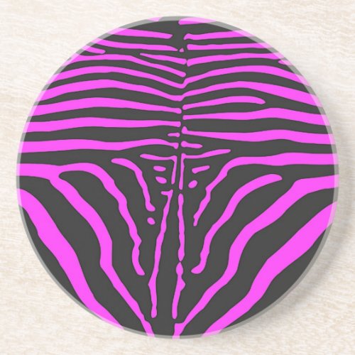 New Pink Black Zebra Print accessories _ customise Drink Coaster