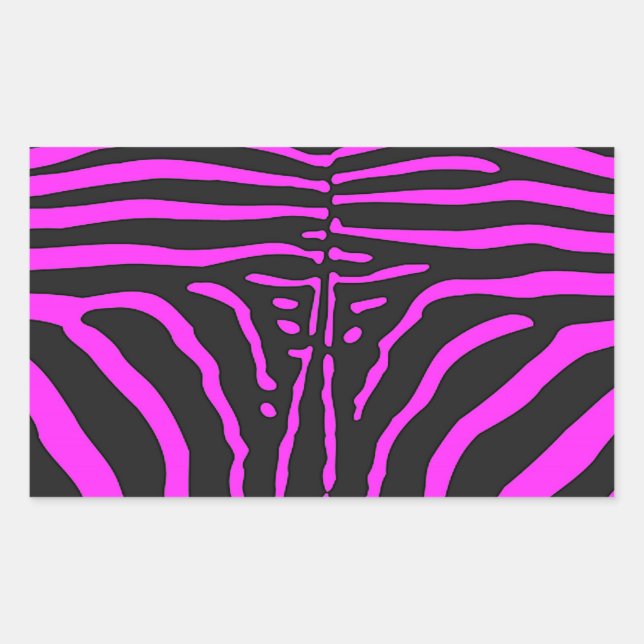 New Pink Black Zebra Print accessories - customise Rectangular Sticker (Front)