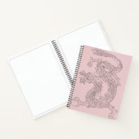 New Pink Chinese Dragon Sketchbook Notebook