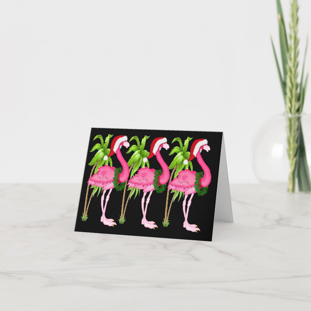 Pink Flamingo Christmas Cards 