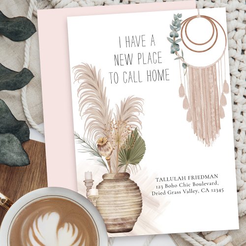 New Place to Call Home Boho Chic Rustic Moving Announcement