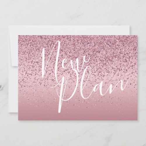 New Plan Script Rose Gold Postponed Save The Date