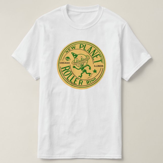 New Planet Roller Rink, Chicago, IL T-Shirt (Design Front)