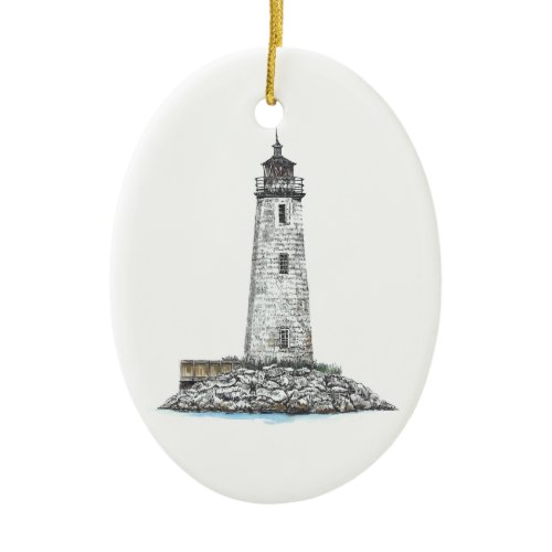 New Point Comfort Lighthouse Ceramic Ornament