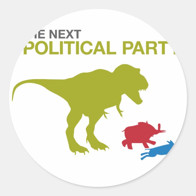 New Political Party Classic Round Sticker (Front)