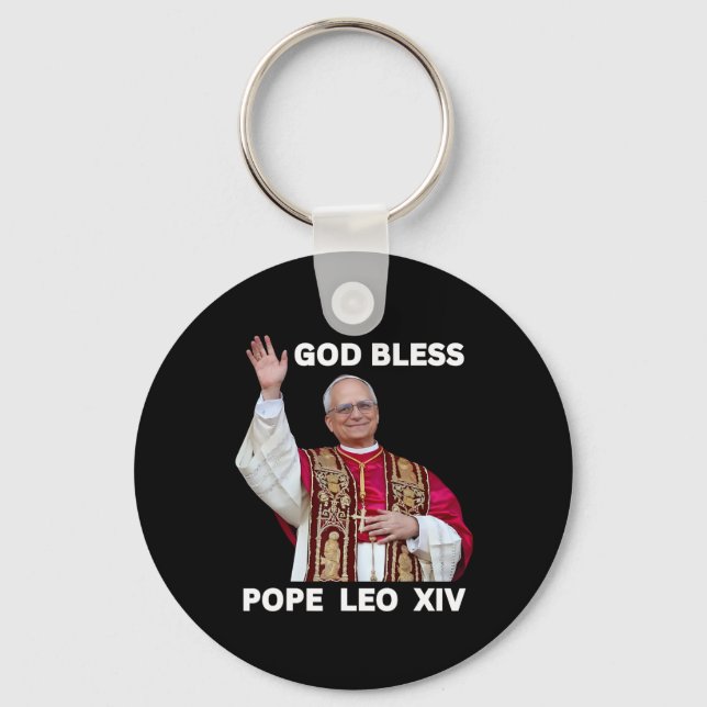 New Pope Leo Xiv Catholic Gifts Merch Souvenirs Ca Keychain (Front)