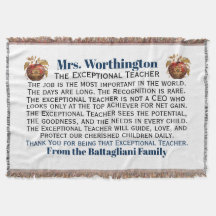 NEW Popular EXCEPTIONAL Teacher Thank You Throw