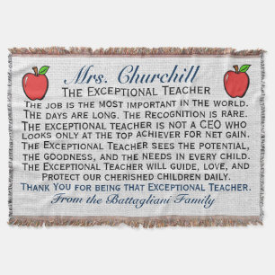 NEW Popular EXCEPTIONAL Teacher Thank You Throw Throw Blanket