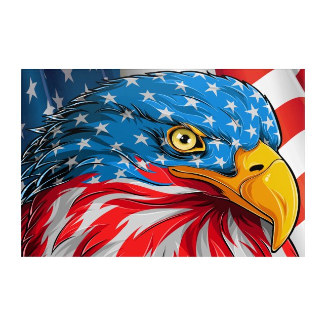 New POWERFUL Patriotic Eagle Acrylic Print (Front)