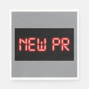 New PR Running Milestone Red Neon Digital Effect  Napkins