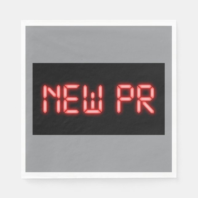 New PR Running Milestone Red Neon Digital Effect  Napkins (Front)