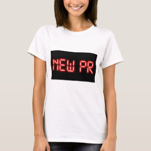 New PR Running Milestone Red Neon Digital Effect  T-Shirt