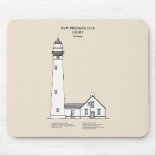 New Presque Isle Lighthouse - Michigan - SBD Mouse Pad