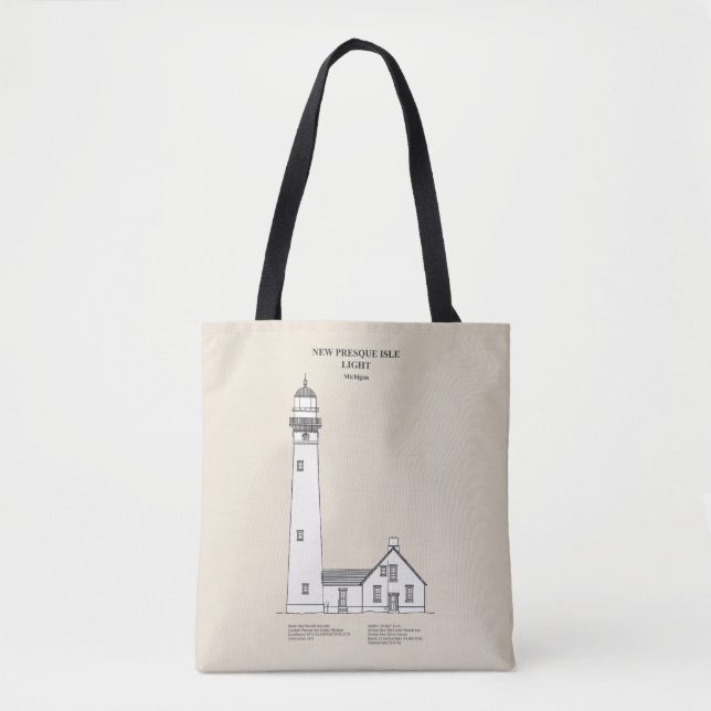 New Presque Isle Lighthouse - Michigan - SBD Tote Bag (Front)