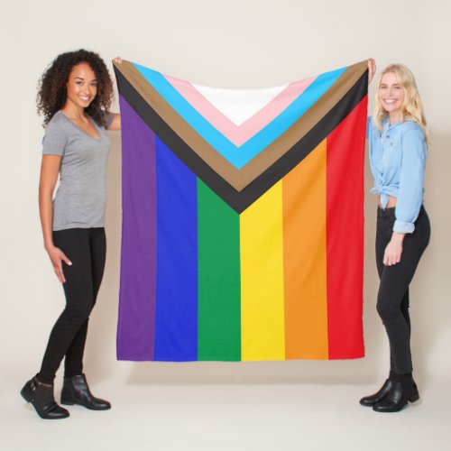 New Pride flag colors stripes window cling Fleece Blanket