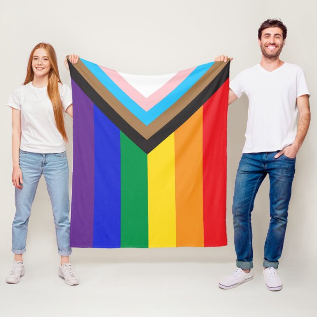 New Pride flag colors stripes window cling Fleece Blanket (In Situ)