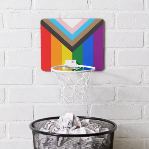 New pride flag colors stripes window cling mini basketball hoop