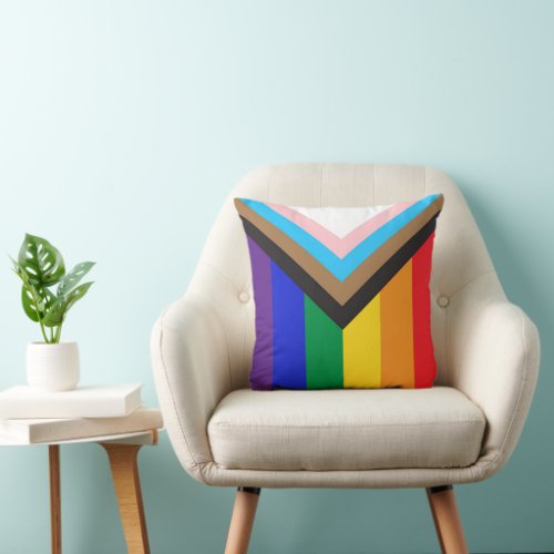 New Pride flag colors stripes window cling Throw Pillow