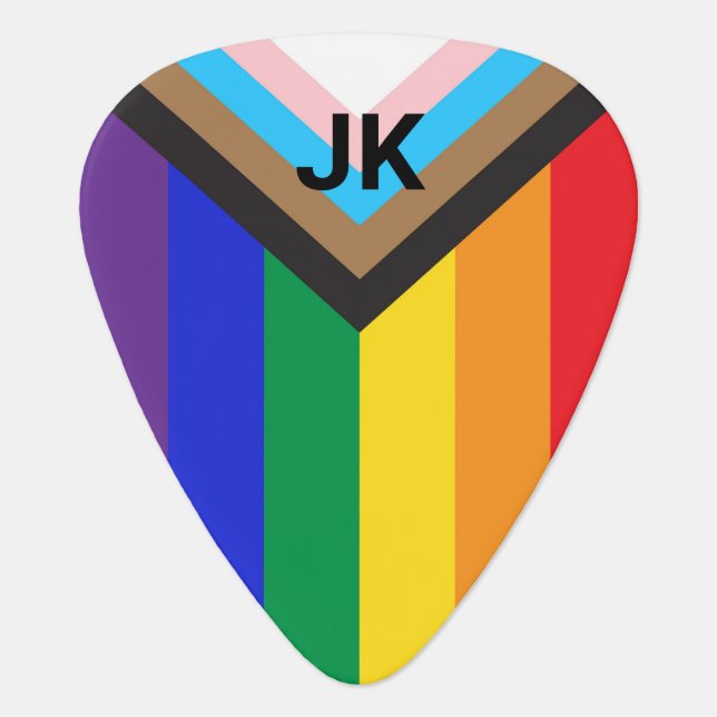 New Pride Flags Monogram Guitar Pick (Front)