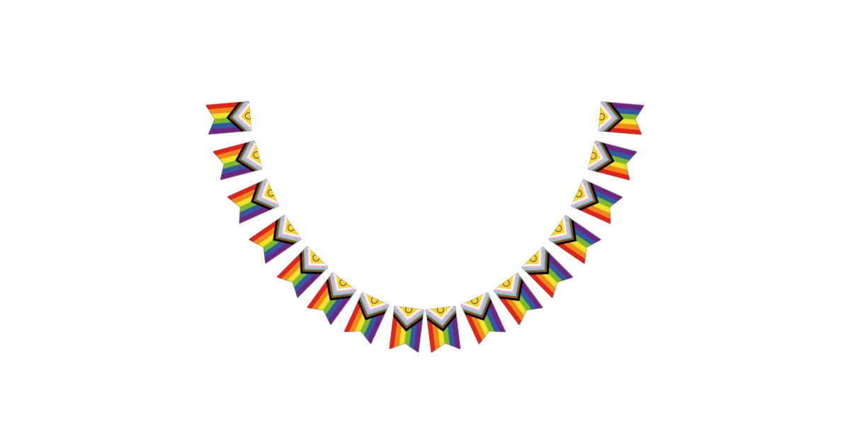 New Progress Pride Flag Bunting Banner LGBT Party | Zazzle