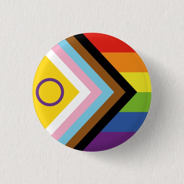 New Progressive Pride Badge Button (Front)