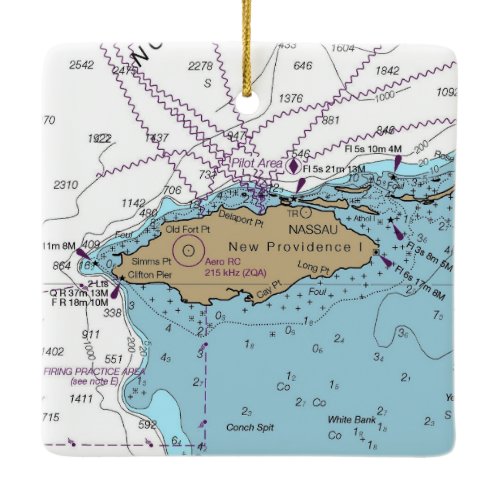 New Providence Island Bahamas Ceramic Ornament