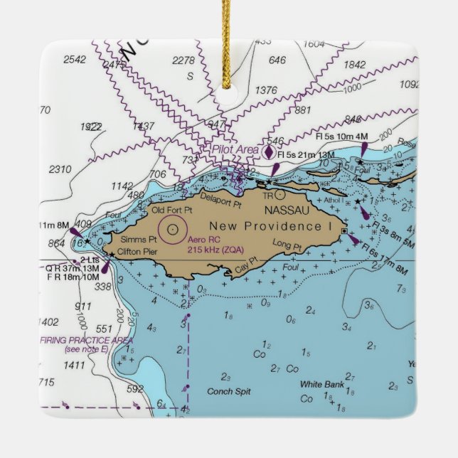 New Providence Island Bahamas Ceramic Ornament (Back)