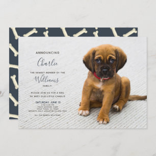 New Puppy Kitten Adoption Announcement Photo