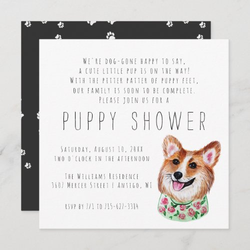 New Puppy  Puppy Shower Invitation