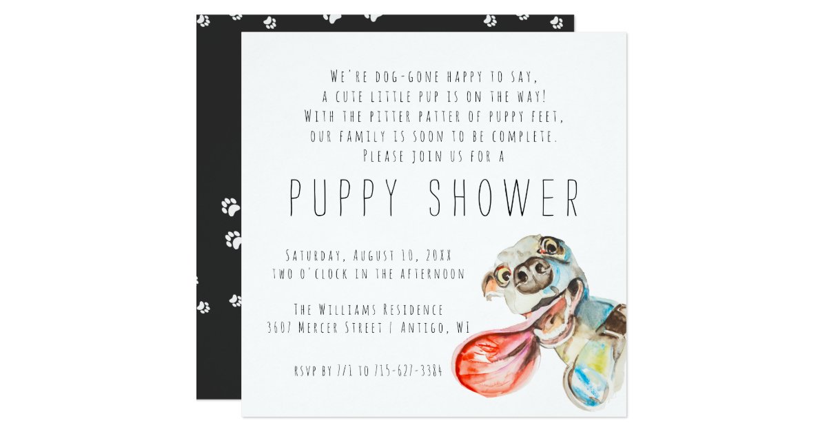 New Puppy Puppy Shower Invitation